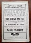 1912 Majestic Theatre Playbill Reisch Brewing Co advertising Springfield, IL