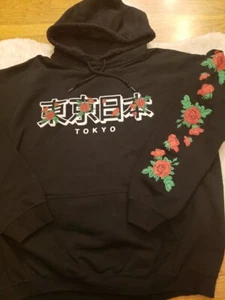 Sz Large Popular Poison Roses Tokyo Japan Pullover Black Hoodie Sweatshirt Mens - Picture 1 of 8