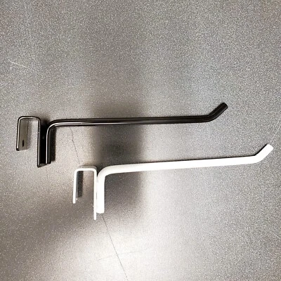 Reeve S-V230 6" Metal Hangrod Retail Display Bracket Hook - White OR Black NEW! - Image 1 of 2