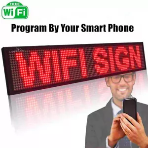 1m LED SIGN RED WiFi Control Programmable Moving Message Scrolling Display 100cm - Picture 1 of 3