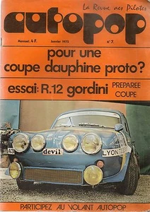 AUTOPOP 7 1972 RENAULT 12 GORDINI COUPE CRITERIUM DES CEVENNES SALON TURIN LYON - Foto 1 di 3