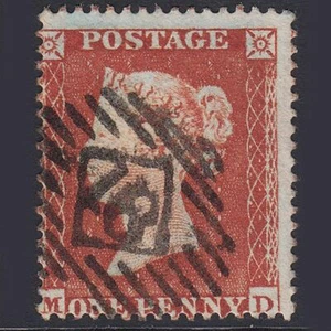 S16 GB QV 1854 1d RED BROWN PLATE 163 ND SG17 FU LONDON NO.18 C1 - Picture 1 of 1