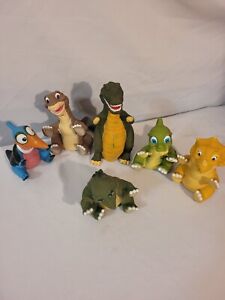 LAND BEFORE TIME Figure Hand Puppets 1988 Pizza Hut Complete Set Of 6 - VINTAGE