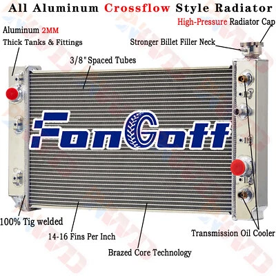 Aluminum 3 Row Radiator For 1988-1994 90 Chevy S10 Blazer GMC S15 Jimmy 4.3L AT — 第 1/4 张图片