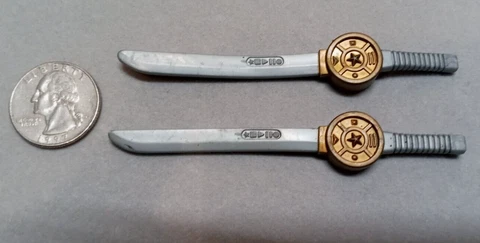 2 - 1996 Bandai Zeo Megazord Power Rangers SWORDS Weapon Accessory For 5" Figure Cover