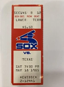 1985 Chicago White Sox Ticket Stub Private Collection. Carlton Fisk, Tom Seaver - Bild 1 von 2