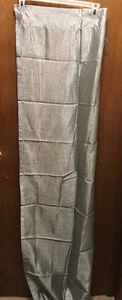 Frosted Green Teal Striped Sheer Curtain Panels (4) Unhemmed - Bild 1 von 3