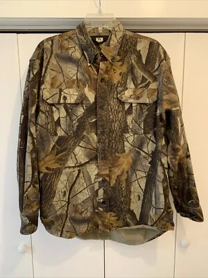 WALLS HUNTING Camouflage REALTREE HARDWOODS JACKET, HEAVY SHIRT MEN SZ M - Image 1 of 4