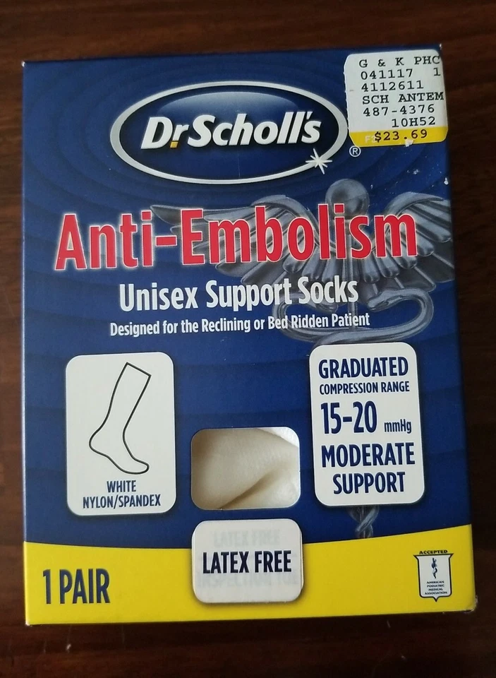Calcetines de apoyo unisex antiembolia Dr. Scholl's, blancos Foto 1 de 1