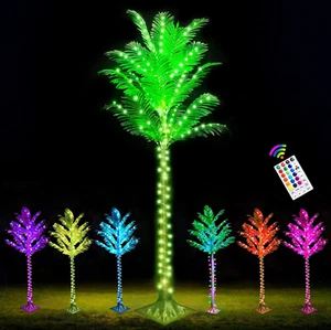 6 FT LED Lighted Palm Trees Color Changing, Artificial Palm Trees Lights for out - Picture 1 of 6