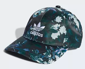 ADIDAS ORIGINALS FLORAL PRINT BASEBALL CAP OSFW ELASTIC BACK WOMENS MENS NEW - Picture 1 of 3