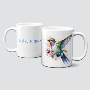oh-cuptastic-Tasse-Humingbird-Blüten-Vogel-Kolibri-Personalisierbar-blau-LT-1000 - Bild 1 von 1