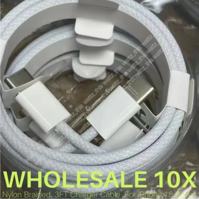 10 PACK USB C Fast Charging Data Cord For iPhone 15 16 Pro USB-C to Type C Cable - Image 1 of 4