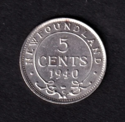 NFLD Newfoundland 1940 5c Five Cent Nickel King George VI EF Extra Fine #8 - Image 1 of 2