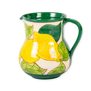 Large Pourer Pitcher Jug Flower Vase Signature Lemons Ceramic Home Room Décor - Picture 1 of 8