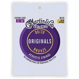 Martin M175 Original 80/20 Bronze Acoustic Guitar Strings, Custom Light 11-52 - Picture 1 of 2