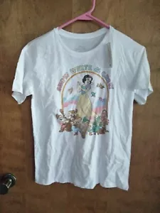 Disney Girls White short sleeve shirt Size L 10/12 Snow White and Crew NWT - Picture 1 of 3