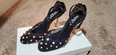 Precio de venta sugerido por el fabricante $1680 Zapatos de salón Giambattista Valli para mujer con correa de cristal punteado talla 8 EE. UU./38 Foto 1 de 4