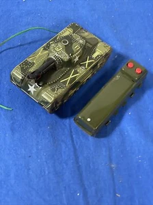 Vintage MARX Remote Control Metal Army Tank Toy Read Desc Made In Japan - Picture 1 of 8