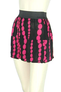 Poly Span Elastic Waist A-line Skater Mini Skirt S2012_7 - Picture 1 of 5