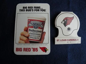 Vintage 1980 & 1985 BIG RED NFL Football Schedules St Louis Matchbook Belleville - Picture 1 of 3