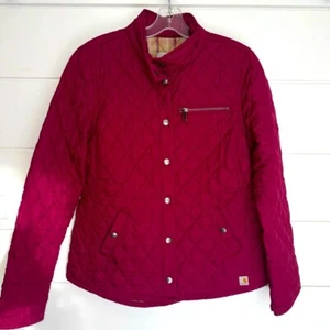 Carhartt Damen Steppjacke Barn kariert gefüttert weinrot burgund Gr. Small rot - Bild 1 von 11