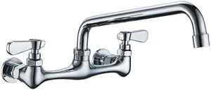 Utility Sink Faucet Wall Mount Commercial Faucet Kitchen Laundry 8 Inch Swivel S - Picture 1 of 9