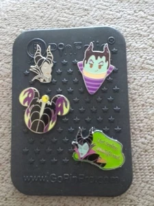 Disney Villains Mickey Mouse Mystery Disney Pin Set Of 4 - Maleficent Plus Board - Picture 1 of 2