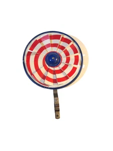 VINTAGE ANTIKE FAHRRAD FAHRRADKLINGEL PROPELLER SPINNER ZUBEHÖR rot weiß blau - Bild 1 von 22