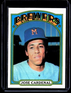 1972 Topps Jose Cardenal Milwaukee Brewers #12 SET BREAK - Picture 1 of 2