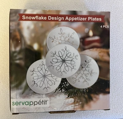 Platos de aperitivos de copo de nieve servappetit de 6 pulgadas 4 unidades nuevas con etiquetas Foto 1 de 4