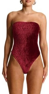 Naked Wardrobe Body Damen Gr. Large rot Plüsch Samt Schlauch trägerlos - Bild 1 von 7