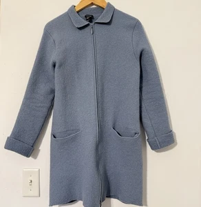 Eileen Fisher Long Wool Coat Jacket Women’s S Blue Gray, Stylish and Comfortable - Picture 1 of 15