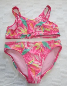 Little Girls 2-Pc Wonder Nation Pink Floral Bikini Bottom Swimsuit Size L (10-12 - Picture 1 of 10