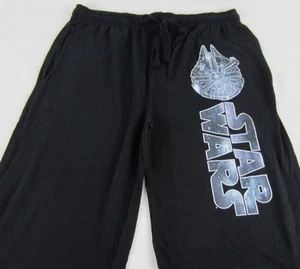Mens Women NEW Star Wars Millennium Falcon Black Pajama Lounge Pants Size XS-2XL - Picture 1 of 2