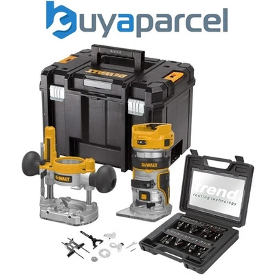 Dewalt DCW604NT 18v XR Brushless Cordless 1/4" Router + Plunge Base + Trend Set - Image 1 of 4