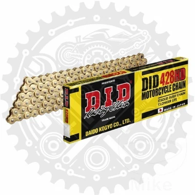 Cadena DID sin junta tórica dorada 428 HD 114 428/114 apta para Suzuki TS 125 ER 1979-1981 Foto 1 de 4
