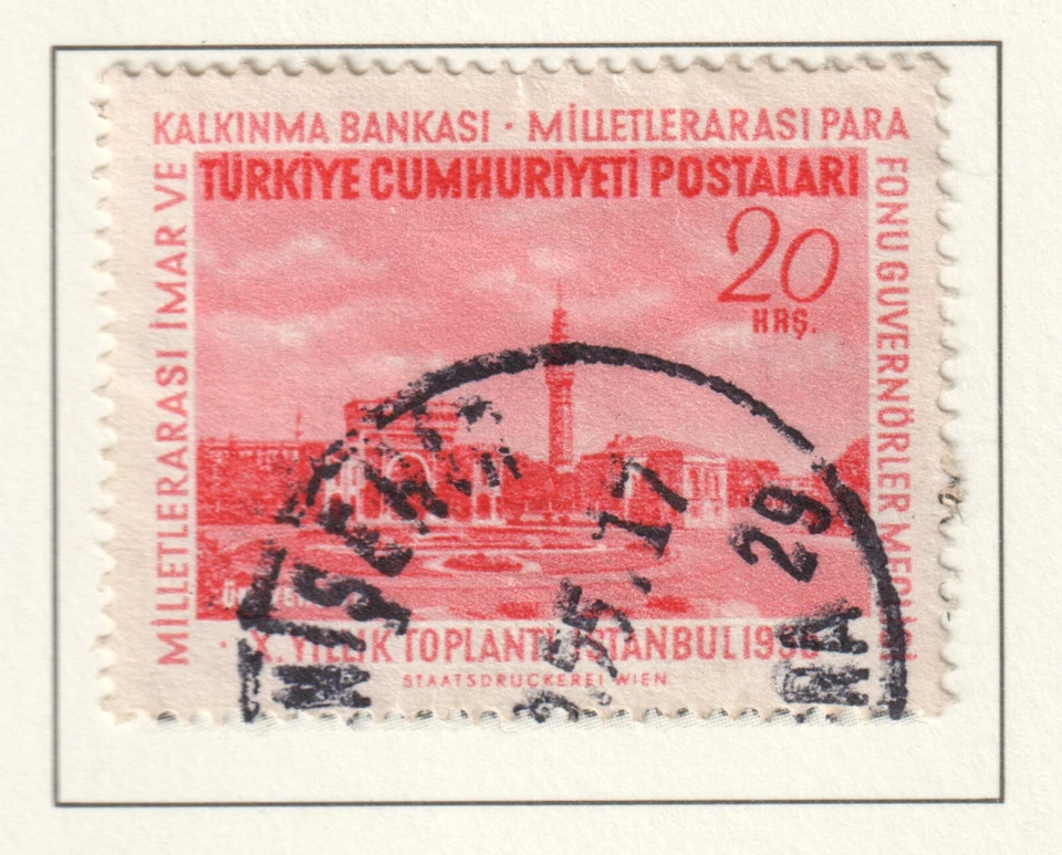 Turquía 1955 Banco de Reconstrucción Universidad 20k Sello Usado. SG 1582 Foto 1 de 1