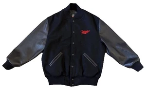 Vintage 90s Girl In The Moon Moon Miller Wool Varsity Bomber Jacket Black Men M - Bild 1 von 10