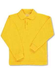 Universal Unisex L/S Pique Polo (Sizes 8 - 20) Color: black Size: 10 - Picture 1 of 11