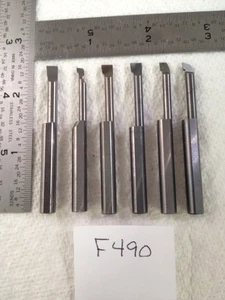 6 USED 1/4" SHANK MINI CARBIDE BORING BARS. HEAD SIZES .175" - .195" USA (F490) - Picture 1 of 3