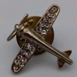 Strass Flugzeug Anstecknadel auffällige Flügel Spaß Flugzeug Mode Accessoire Metall - Bild 1 von 4
