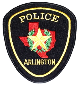 ARLINGTON TEXAS TX Police Patch LONE STAR STATE SEAL STATE SHAPE OUTLINE - Picture 1 of 1
