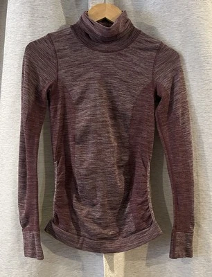 Lululemon 4 Woolly Wonder gola alta camada de base de lã merino em movimento Borgonha - Imagem 1 de 4