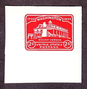 US U525a 2¢ Envelope Cut Square Mint Superb Full Corner w/ Raised "S" SCV $70 - Picture 1 of 2