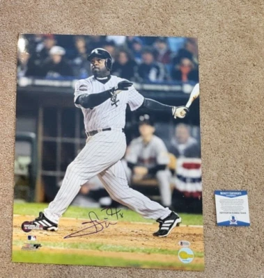 Foto firmada por Carl Everett 16x20 2005 Chicago White Sox Serie Mundial Beckett BAS Foto 1 de 2