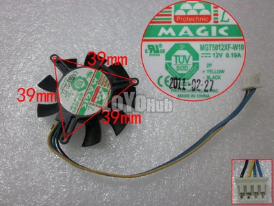 For MAGIC MGT5012XF-W10 MGT5012XR-W10 Graphics card fan DC 12V 0.19A 4-Pin - Image 1 of 3