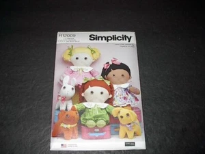 Simplicity Pattern 9910 Adorable 18" Plush Doll w/Clothes & 7" Plush Pet Uncut - Picture 1 of 3