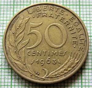 FRANCE 1963 50 CENTIMES, Marianne km# 939 yes we do combine postage - Picture 1 of 6