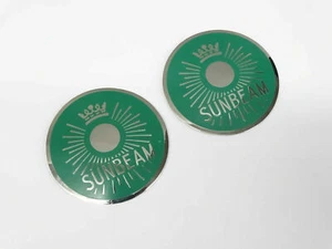 Vintage Classic Motorcycle Sunbeam S7 S8 Petrol /Fuel Tank Green Badges Pair - Picture 1 of 4